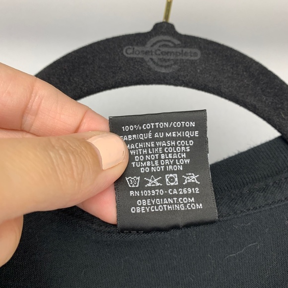 OBEY PROPAGANDA Black Tee "Grown Wild" Skull Flower Graphics Small - Picture 9 of 9